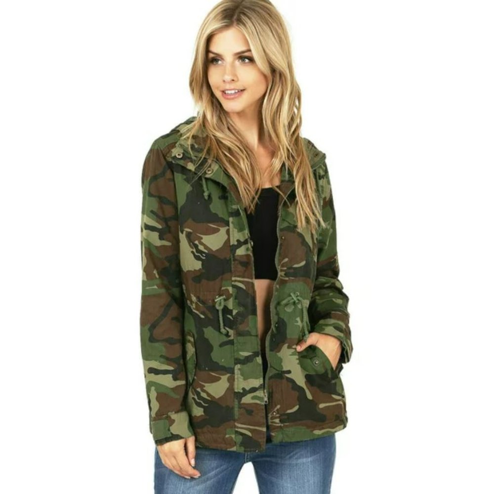Ambiance Camo Utility Jacket Women Small